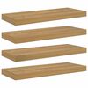 vidaXL Vegghylla Vegghengt 4 pcs Br&uacute;nn 60 x 23 x 4 cm Samsettur vi&eth;ur