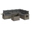 vidaXL 7-Hluta Gar&eth;s&oacute;fasett me&eth; Sessum Gr&aacute;tt P&oacute;l&yacute;rattan