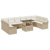 vidaXL Gar&eth;s&oacute;fa sett me&eth; p&uacute;&eth;i 11 pcs Drapplita&eth;ur Poly rattan