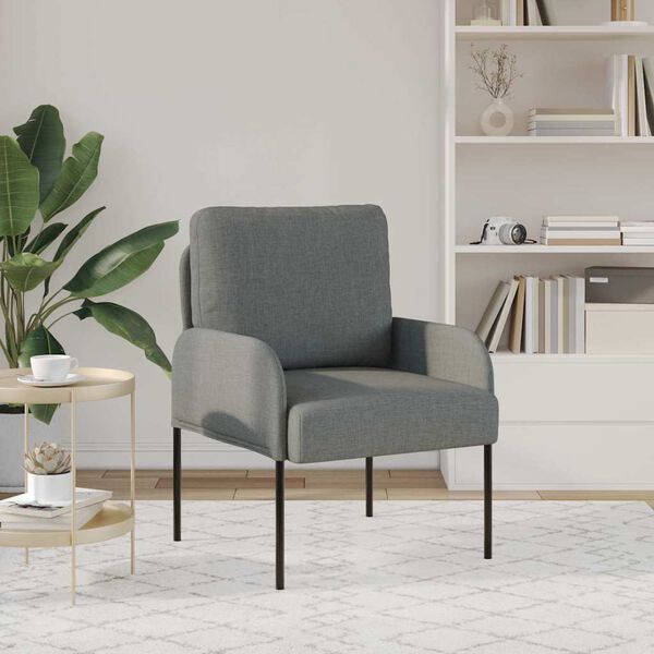 vidaXL S&oacute;far me&eth; p&uacute;&eth;i 55cm D&ouml;kk gr&aacute; Krossvi&eth;ur