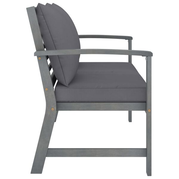 vidaXL Gar&eth;bekkur 120 cm me&eth; D&ouml;kkr&aacute;rri Sessu Gegnheill Akas&iacute;uvi&eth;ur