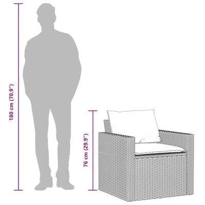 vidaXL 4 Parta Garðsófasett með Sessum Svart Pólýrattan