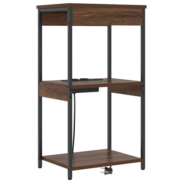 vidaXL Noat&ouml;flu sk&aacute;pur Br&uacute;nn eik 41 x 31 x 76 cm Samsettur vi&eth;ur