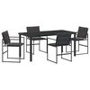 vidaXL Gar&eth;ur bor&eth;sett 5 pcs Svartur Dufth&uacute;&eth;a&eth; st&aacute;l