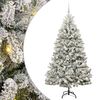 vidaXL Gervi j&oacute;latr&eacute; me&eth; 300 LED Gr&aelig;nn og hv&iacute;tur 180 cm PVC og m&aacute;lmur