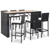 vidaXL 7 Stk &Uacute;tibarsett me&eth; Sessum Polyrattan svart