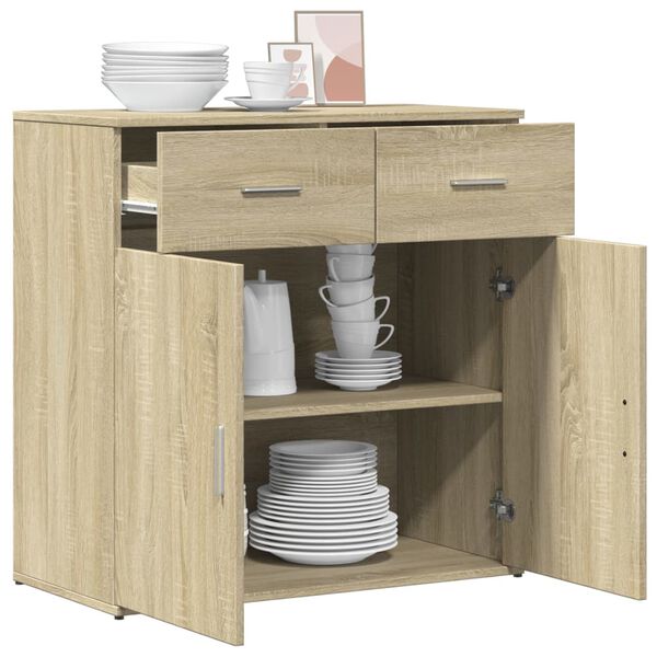 vidaXL Skenkur Sonoma Eik 79x38x80 cm Samsettur Viður