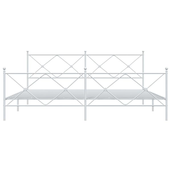 vidaXL R&uacute;mgrind &uacute;r M&aacute;lmi &aacute;n D&yacute;nu me&eth; F&oacute;tagafli Hv&iacute;t 193x203 cm