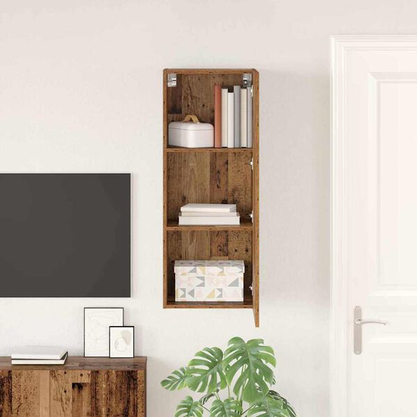 vidaXL Sj&oacute;nvarpsveggsk&aacute;pur Vegghengt Gamall vi&eth;ur 40,5 x 30 x 102 cm