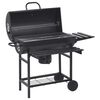 vidaXL Tunnugrill me&eth; Hj&oacute;lum og Hillum Svart St&aacute;l 115x85x95 cm