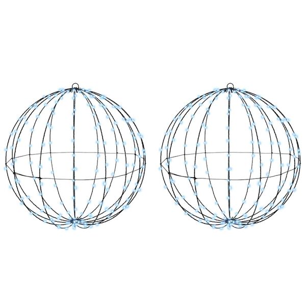 vidaXL Boltinn 2 pcs Kaldur hv&iacute;tur 59,5 x 59,5 x 63 cm metal