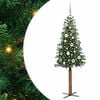 vidaXL Mj&oacute;tt j&oacute;latr&eacute; me&eth; 150 LED Gr&aelig;nn 150 cm PVC og solid furuvi&eth;