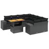 vidaXL 9 Stk. Gar&eth;h&uacute;sgagnasett me&eth; Sessum P&oacute;l&yacute;rattan Svart