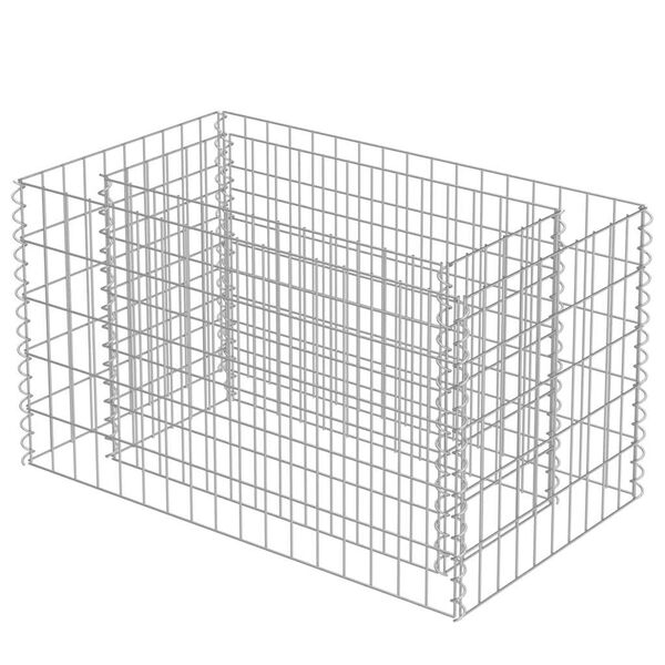 vidaXL Gabion Grj&oacute;tkassi Upph&aelig;kka&eth; Bl&oacute;maker S&iacute;nkh&uacute;&eth;a&eth; st&aacute;l 90x50x50 cm