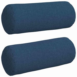 vidaXL Bolster P&uacute;&eth;ar 2 pcs Bl&aacute;r &Oslash; 15 x 40 cm d&uacute;kur