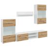 vidaXL 5 stykki sj&oacute;nvarpst&aelig;ki me&eth; LED l&yacute;singu Artisan Oak