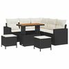 vidaXL Gar&eth;s&oacute;fa sett 8 pcs Svartur p&oacute;l&yacute;rattan