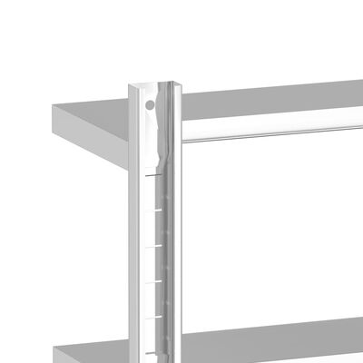 vidaXL 2 Hæða Vegghilla 50x23,5x60 cm Silfurlitað Ryðfrítt Stál