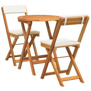 vidaXL Garður borðsett með púði 3 pcs Olíu náttúrulegt Hrein akasíutré