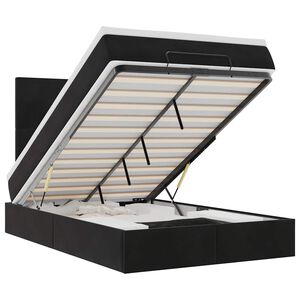 vidaXL Ottoman r&uacute;m me&eth; d&yacute;num og LED sv&ouml;rtum 120x200cm flaueli