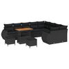 vidaXL Gar&eth;s&oacute;fa sett 12 pcs Svartur p&oacute;l&yacute;rattan