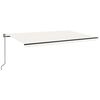 vidaXL Sj&aacute;lfvirkt Skyggni me&eth; LED&Vindskynjara 500x350 cm krem