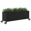 vidaXL Gar&eth;ker &aacute; hj&oacute;lum me&eth; 3 Pottum Svart 107x32x38 cm P&oacute;l&yacute;rattan