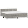 vidaXL H&oacute;lfa&eth; Springr&uacute;m me&eth; D&yacute;nu Lj&oacute;sgr&aacute;tt 200x200 cm Flauel