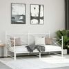 vidaXL Daybed með rúllu án dýnu Hvítt 100x200 cm Stál