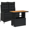 vidaXL 2 stykki gar&eth;bor&eth;stofusett me&eth; p&uacute;&eth;um Black Poly Rattan