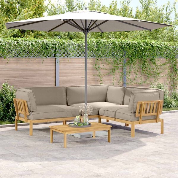 vidaXL S&oacute;fasett me&eth; p&uacute;&eth;i Einlita 4 pcs M&oacute;gr&aacute;r Hrein akas&iacute;utr&eacute;