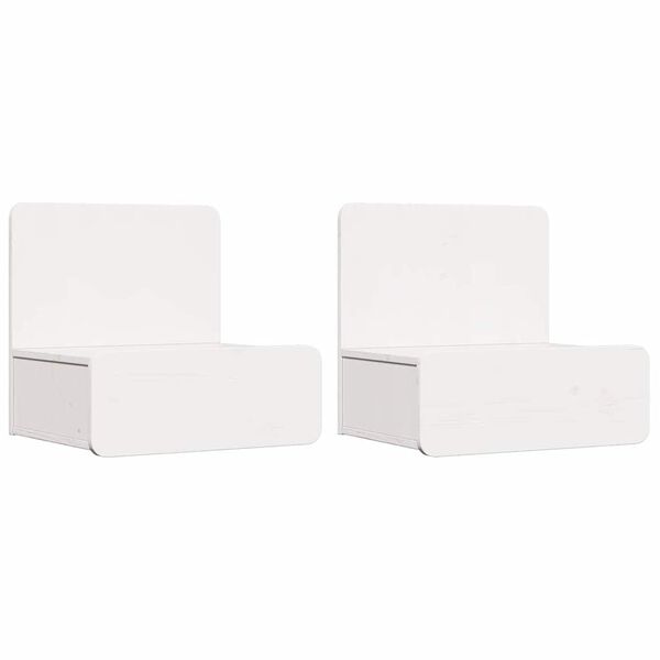 vidaXL N&aacute;ttbor&eth; me&eth; sk&uacute;ffu 2 pcs Hv&iacute;tt 44 x 32,5 x 40 cm Gegnheil fura