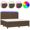 vidaXL H&oacute;lfa&eth; Springr&uacute;m me&eth; D&yacute;nu&LED D&ouml;kkbr&uacute;nn 200x200cm Tauefni