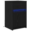 vidaXL LED n&aacute;ttbor&eth;skap Sv&ouml;rt eik 38 x 34 x 61 cm Samsettur vi&eth;ur