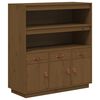 vidaXL Skenkur Lj&oacute;sbr&uacute;nn 100x40x108,5 Gegnheil Fura