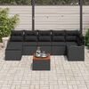 vidaXL Garðsófa sett 8 pcs Svartur Poly rattan