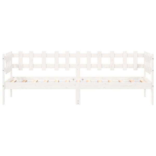 vidaXL Svefns&oacute;fi &aacute;n D&yacute;nu Hv&iacute;tt 90x200 cm Gegnheil Fura