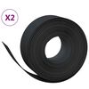 vidaXL Gar&eth;kantar 2 stk. Svartur 10 m 20 cm P&oacute;l&yacute;et&yacute;len