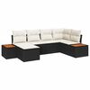 vidaXL Gar&eth;s&oacute;fa sett me&eth; p&uacute;&eth;i 6 pcs Svartur p&oacute;l&yacute;rattan