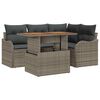 vidaXL Gar&eth;s&oacute;fa sett me&eth; geymslu 5 pcs Gr&aacute;r Poly rattan