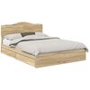 vidaXL Geymslu R&uacute;m me&eth; sk&uacute;ffu Sonoma Eik 150 x 200 cm Samsettur vi&eth;ur