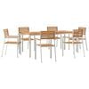 vidaXL Garðborðstofusett 7 pcs Brúnn Solid Tékktré