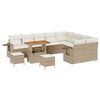 vidaXL Gar&eth;s&oacute;fa sett me&eth; p&uacute;&eth;i 12 pcs Beige og krem p&oacute;l&yacute;rattan