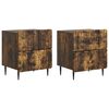vidaXL Noat&ouml;flu sk&aacute;pur 2 pcs Reyktur eikarlitur 43 x 34,5 x 49,5 cm