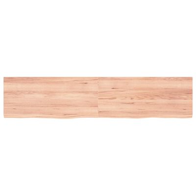 vidaXL Vegghilla Ljósbrún 180x40x(2-4) cm Meðhöndluð Gegnheil Eik