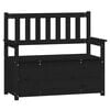 vidaXL Bekkur Svartur 112,5x51,5x96,5 cm Gegnheil Fura