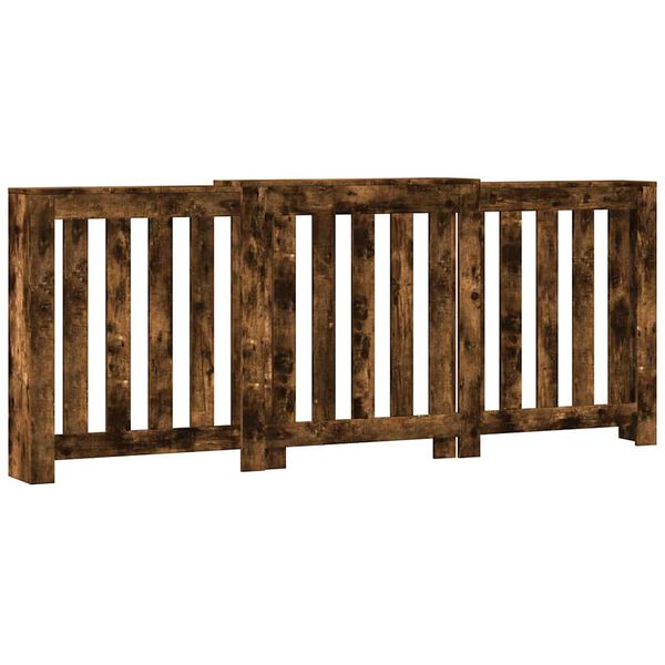 vidaXL Ofnhl&iacute;f Reykt&oacute;na Eik 205x21,5x83,5 cm Samsettur Vi&eth;ur