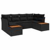 vidaXL Gar&eth;s&oacute;fa sett me&eth; p&uacute;&eth;i me&eth; geymslu 6 pcs Svartur P&oacute;l&yacute;rattan
