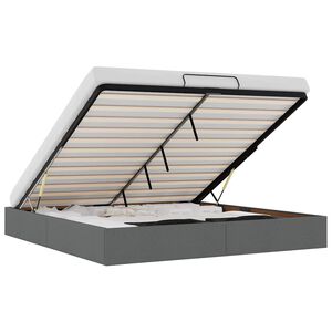 vidaXL Ottoman r&uacute;mgrind &aacute;n d&yacute;nu D&ouml;kkgr&aacute; 200x200 cm Efni