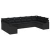 vidaXL Gar&eth;s&oacute;fa sett me&eth; geymslu 10 pcs Svartur p&oacute;l&yacute;rattan